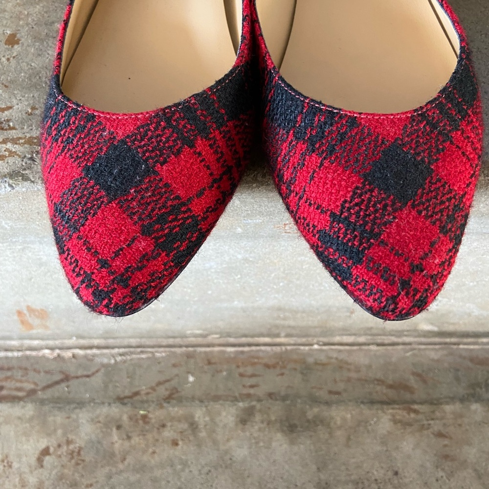 Talbots red/black plaid ballet flat - Picture 8 of 9